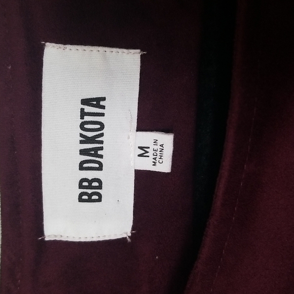 BB Dakota Plum Edgy Faux Suede Moto Crop Jacket Medium mauve wine - Picture 2 of 11